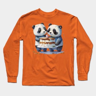 Birthday Pandas Long Sleeve T-Shirt